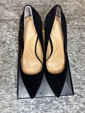 INC International Concepts Kaiseel Black Suede Pumps 4” Heel Pointed Sz 11 E241